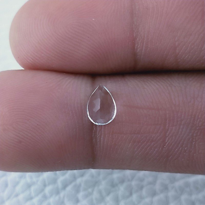 Acquamarina Naturale Taglio Goccia Sfaccettata Fatto a Mano Gemma Sciolta 7X5X3-4mm 0,60 Carati 1pz