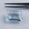 Acquamarina Idrotermale Taglio Smeraldo Ottagono Sfaccettata a Mano Gemma Sciolta 23X18X9mm 31,80 Carati 1pz