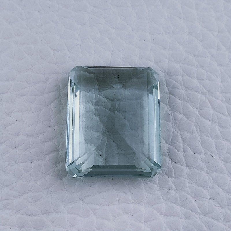 Acquamarina Idrotermale Taglio Smeraldo Ottagono Sfaccettata a Mano Gemma Sciolta 23X18X9mm 31,80 Carati 1pz