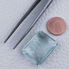 Acquamarina Idrotermale Taglio Smeraldo Ottagono Sfaccettata a Mano Gemma Sciolta 23X18X9mm 31,80 Carati 1pz