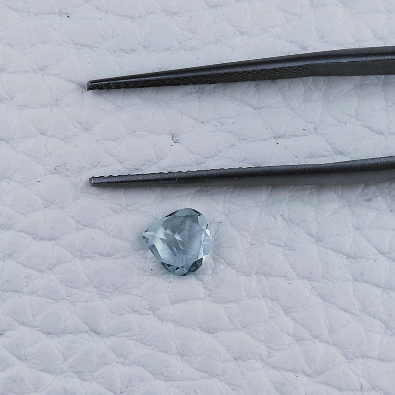 Acquamarina Naturale Taglio Cuore Sfaccettata Fatto a Mano Gemma Sciolta 6X6X3mm 0,65 Carati 1pz