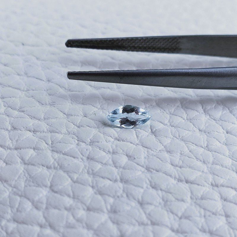 Acquamarina Naturale Taglio Marquise Sfaccettata Fatto a Mano Gemma Sciolta 6X3X2mm 0,25 Carati 1pz