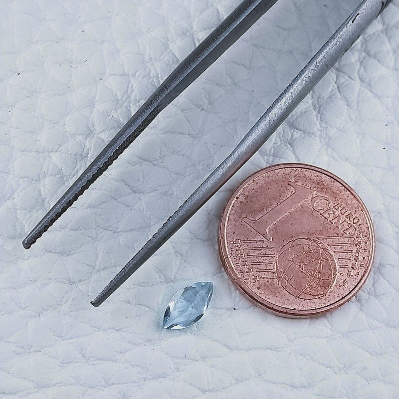 Acquamarina Naturale Taglio Marquise Sfaccettata Fatto a Mano Gemma Sciolta 6X3X2mm 0,25 Carati 1pz