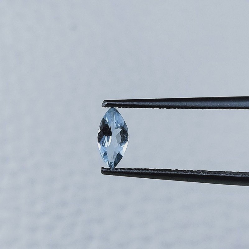 Acquamarina Naturale Taglio Marquise Sfaccettata Fatto a Mano Gemma Sciolta 6X3X2mm 0,25 Carati 1pz