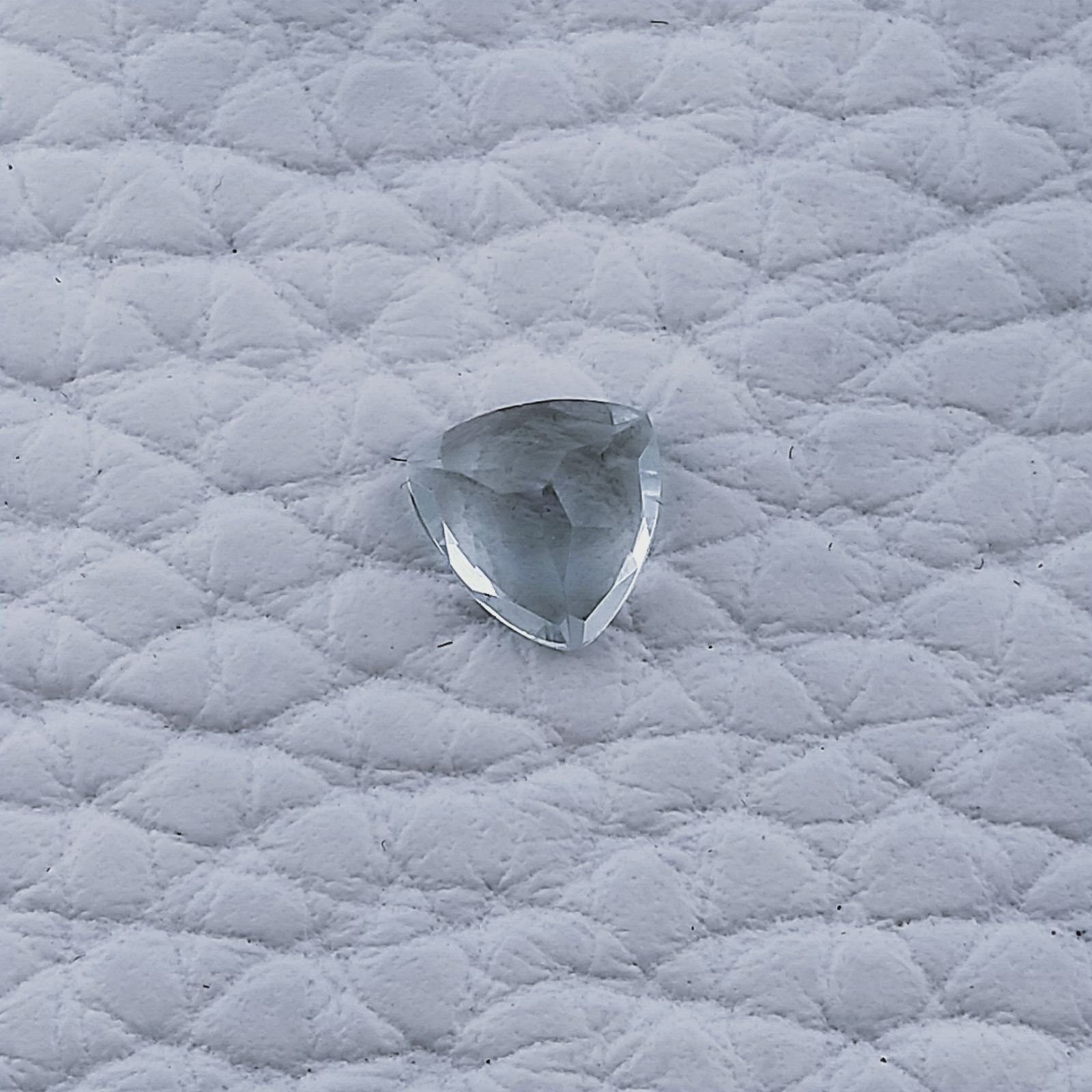 Acquamarina Naturale Taglio Trillion Sfaccettata Fatto a Mano Gemma Sciolta 6X6X3mm 0,65 Carati 1pz
