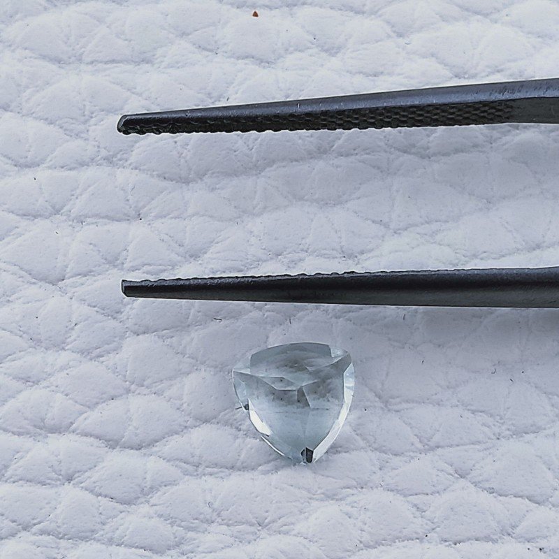 Acquamarina Naturale Taglio Trillion Sfaccettata Fatto a Mano Gemma Sciolta 6X6X3mm 0,65 Carati 1pz