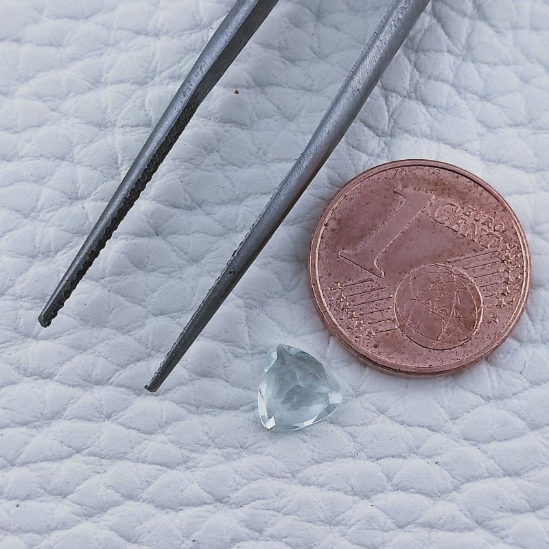 Acquamarina Naturale Taglio Trillion Sfaccettata Fatto a Mano Gemma Sciolta 6X6X3mm 0,65 Carati 1pz