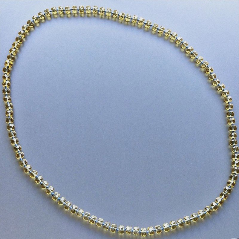 Collana cristallo limone cilindro sfac 10x6 mm annodato