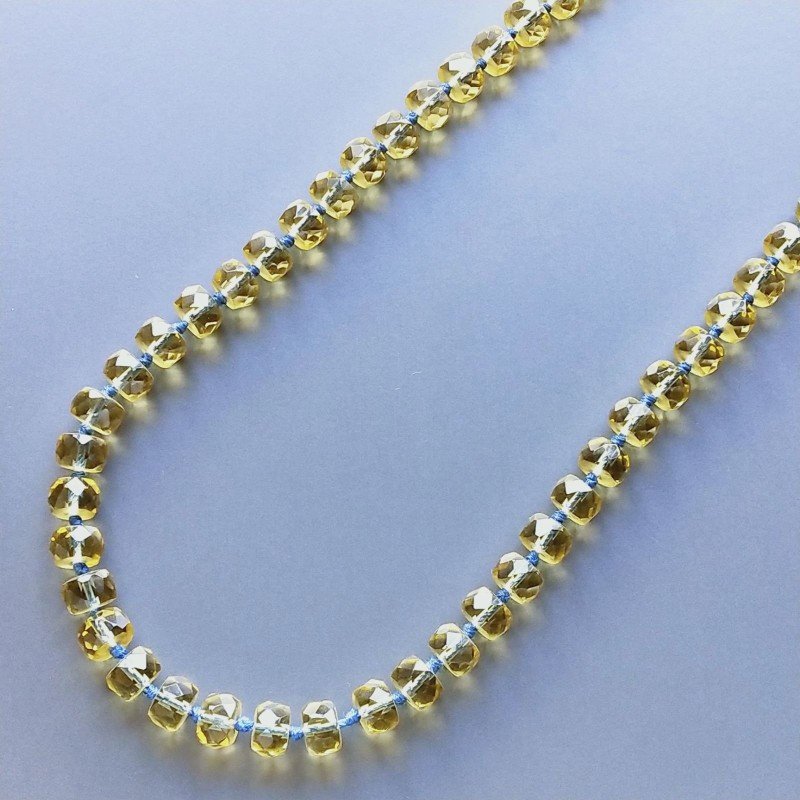 Collana cristallo limone cilindro sfac 10x6 mm annodato