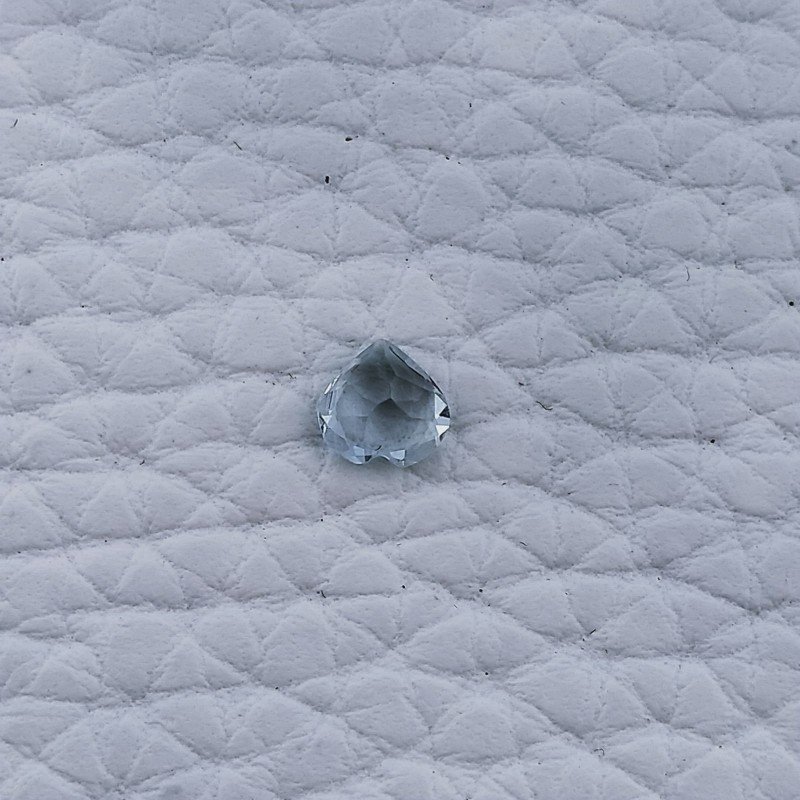 Acquamarina Naturale Taglio Cuore Sfaccettata Fatto a Mano Gemma Sciolta 5X5X3mm 0,35 Carati 1pz