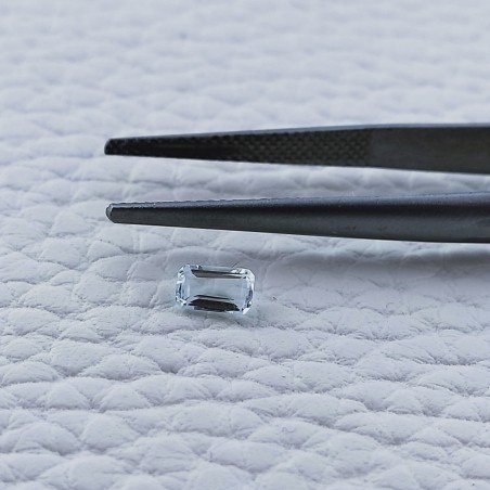 Acquamarina Naturale Taglio Smeraldo Ottagono Sfaccettata Fatto a Mano Gemma Sciolta 5X3X2-3mm 0,30 Carati 1pz