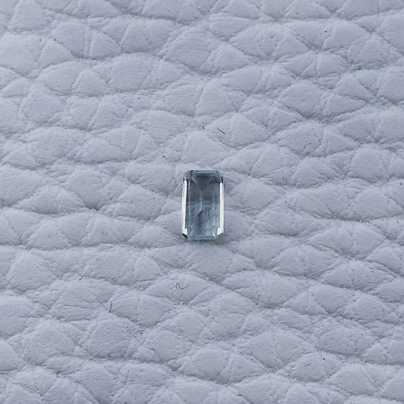 Acquamarina Naturale Taglio Smeraldo Ottagono Sfaccettata Fatto a Mano Gemma Sciolta 5X3X2-3mm 0,30 Carati 1pz