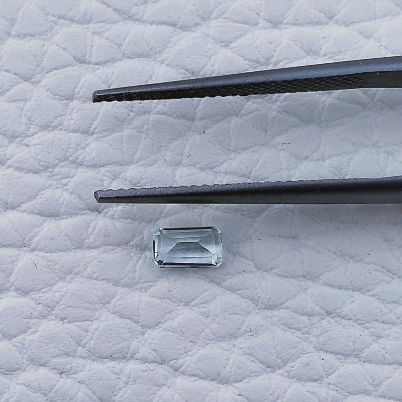 Acquamarina Naturale Taglio Smeraldo Ottagono Sfaccettata Fatto a Mano Gemma Sciolta 5X3X2-3mm 0,30 Carati 1pz