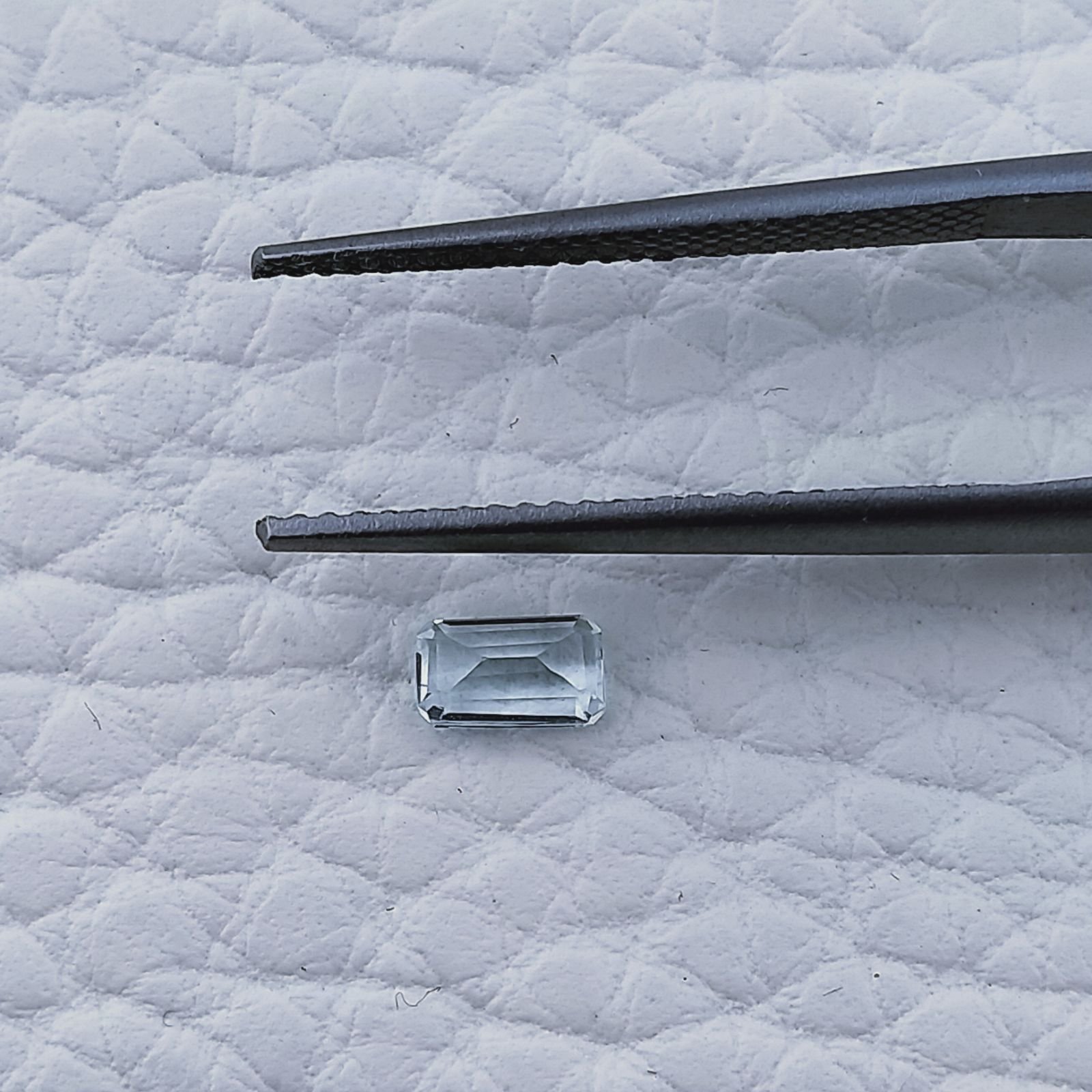 Acquamarina Naturale Taglio Smeraldo Ottagono Sfaccettata Fatto a Mano Gemma Sciolta 5X3X2-3mm 0,30 Carati 1pz