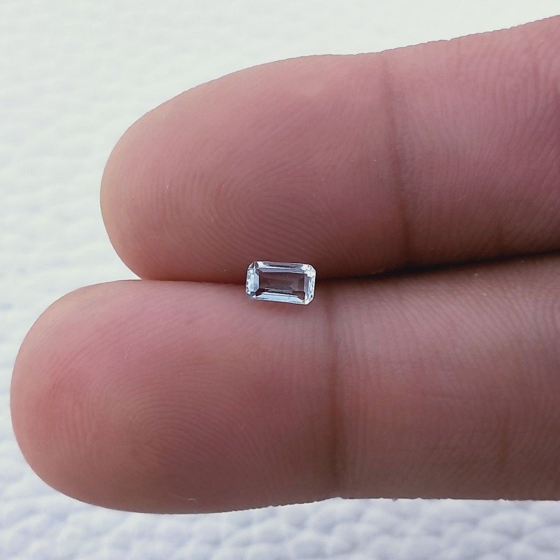 Gemma Sciolta di Acquamarina Naturale, Taglio Smeraldo Ottagono Sfaccettato a Mano, 5x3x2-3 mm, 0,30 ct