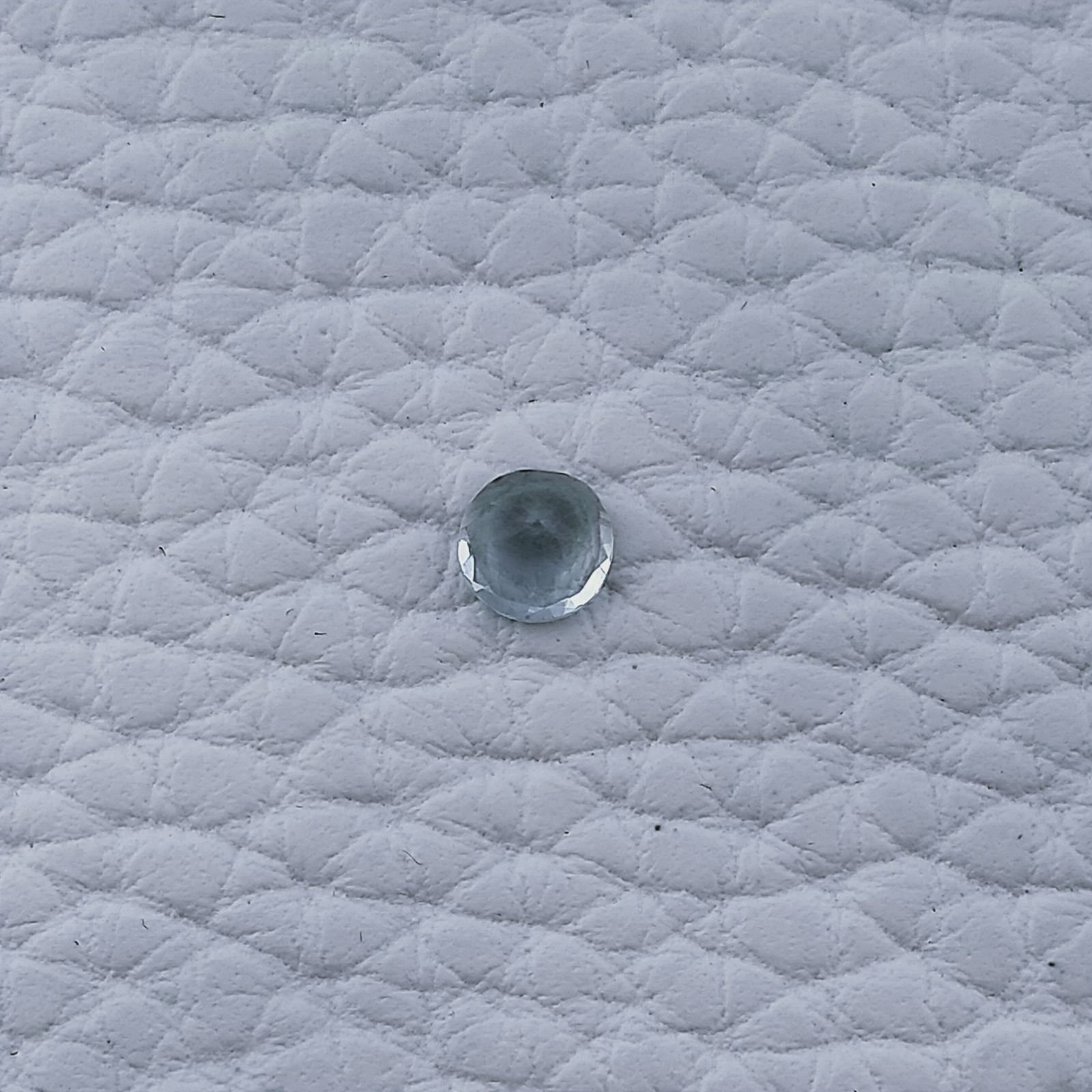 Acquamarina Naturale Taglio Tondo Sfaccettata Fatto a Mano Gemma Sciolta 4X2mm 0,30 Carati 1pz