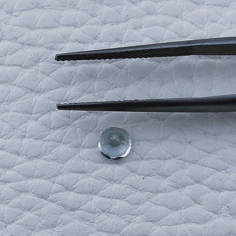 Acquamarina Naturale Taglio Tondo Sfaccettata Fatto a Mano Gemma Sciolta 4X2mm 0,30 Carati 1pz