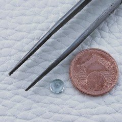 Gemma Sciolta di Acquamarina Naturale, Taglio Tondo Sfaccettato a Mano, 4x2 mm, 0,30 ct