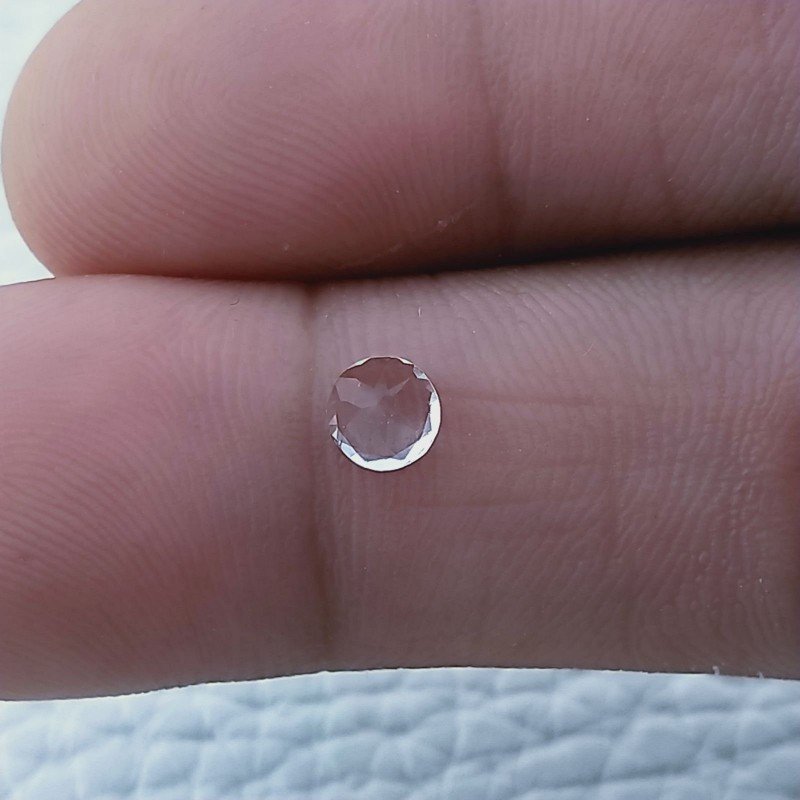 Acquamarina Naturale Taglio Tondo Sfaccettata Fatto a Mano Gemma Sciolta 4X2mm 0,30 Carati 1pz