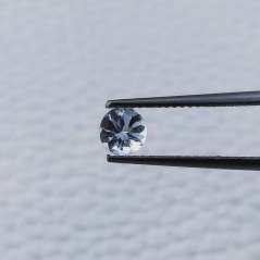 Gemma Sciolta di Acquamarina Naturale, Taglio Tondo Sfaccettato a Mano, 4x2 mm, 0,30 ct