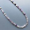 Collana florite rondelle liscia 10 mm con perle di fiume acqua dolce annodato