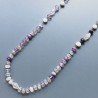 Collana florite rondelle liscia 10 mm con perle di fiume acqua dolce annodato