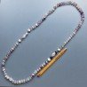 Collana florite rondelle liscia 10 mm con perle di fiume acqua dolce annodato