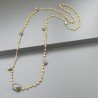 Collana A Nodo Orafo Rosato Con Agata Gialla E Labradorite