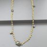 Collana A Nodo Orafo Rosato Con Agata Gialla E Labradorite