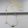 Collana A Nodo Orafo Rosato Con Agata Gialla E Labradorite