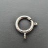 Chiusura In Ottone Moschettone Anello A Molla Tondo 12mm-Argentato 8pz