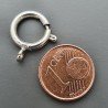 Chiusura In Ottone Moschettone Anello A Molla Tondo 12mm-Argentato 8pz