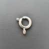 Chiusura In Ottone Moschettone Anello A Molla Tondo 08mm-Argentato 12pz