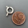 Chiusura In Ottone Moschettone Anello A Molla Tondo 08mm-Argentato 12pz