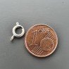 Chiusura In Ottone Moschettone Anello A Molla Tondo 08mm-Argentato 29pz