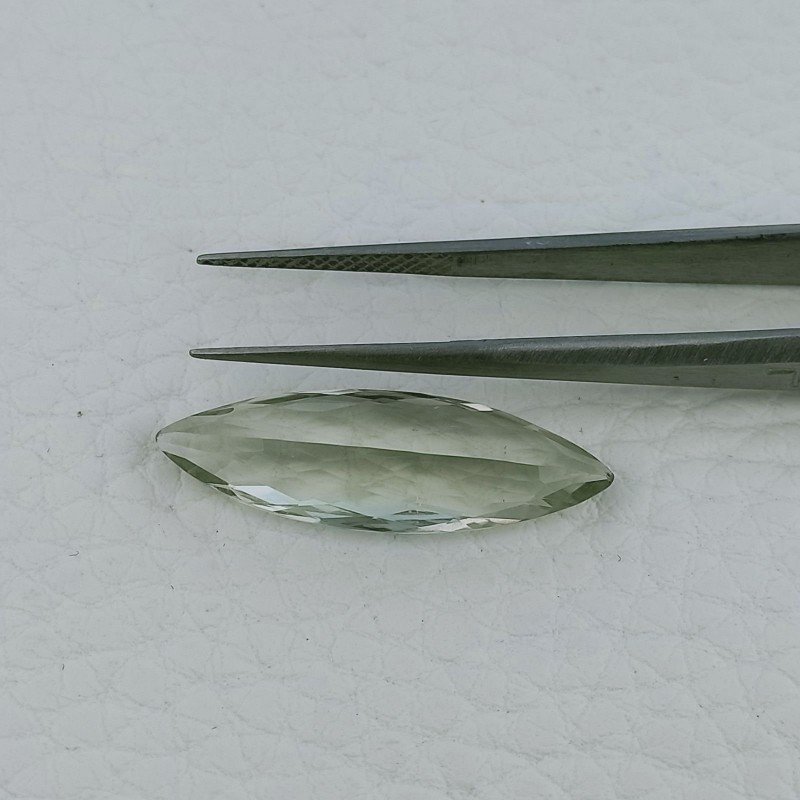 Ametista Verde Prasiolite Taglio Marquise Sfaccettata Fatto a Mano Gemma Sciolte 26X8X6mm 7,65 Carati 1pz