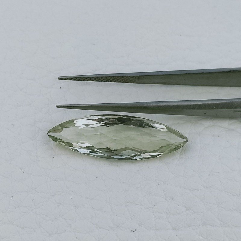 Ametista Verde Prasiolite Taglio Marquise Sfaccettata Fatto a Mano Gemma Sciolte 26X8X6mm 7,65 Carati 1pz