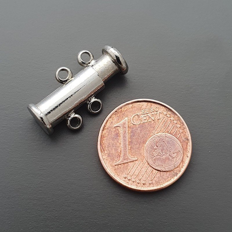 Chiusura A Baionetta In Ottone A 2 Fili Con Calamita-Argentato 1pz