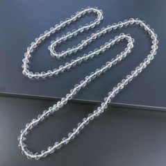 Collana cristallo trasparente rondelle sfac 10 mm annodato 125 cm