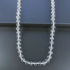 Collana cristallo trasparente rondelle sfac 10 mm annodato 125 cm Collana cristallo trasparente rondelle sfac 10 mm annodato 125 cm