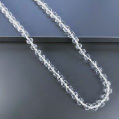 Collana cristallo trasparente rondelle sfac 10 mm annodato 125 cm Collana cristallo trasparente rondelle sfac 10 mm annodato 125 cm