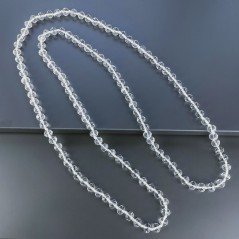 Collana cristallo trasparente rondelle sfac 10 mm annodato 125 cm Collana cristallo trasparente rondelle sfac 10 mm annodato 125 cm