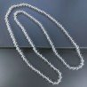 Collana cristallo trasparente rondelle sfac 10 mm annodato 125 cm