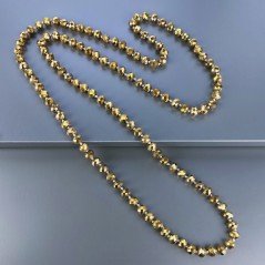 Collana cristallo dorato rondelle sfac 10 mm annodato 125 cm