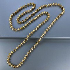 Collana cristallo dorato rondelle sfac 10 mm annodato 125 cm