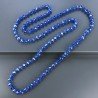 Collana cristallo blu chiaro trasparente rondelle sfac 10 mm annodato 125 cm