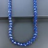 Collana cristallo blu chiaro trasparente rondelle sfac 10 mm annodato 125 cm