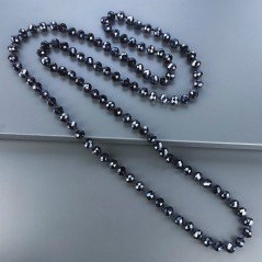 Collana cristallo viola rondelle sfac 10 mm annodato 125 cm
