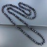 Collana cristallo viola rondelle sfac 10 mm annodato 125 cm
