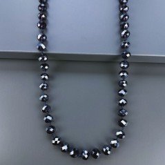 Collana cristallo viola rondelle sfac 10 mm annodato 125 cm